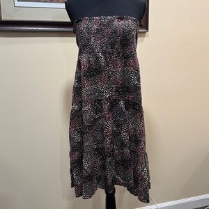 True Craft Floral Smocked Strapless Tube Top Dress